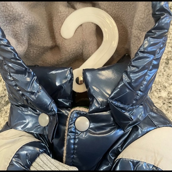 8” LENGTH XS Pet Life Aspen Vintage Dog Ski Coat Metallic Blue - Picture 4 of 10